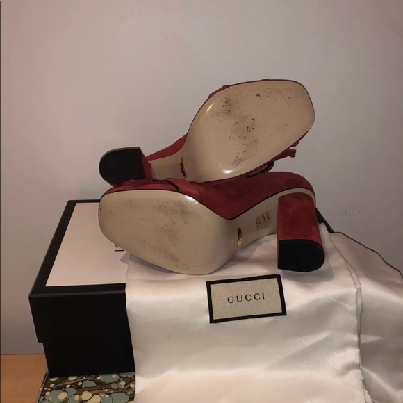 Gucci Marmouth Red Suede Authentic 39 - Picture 6 of 8